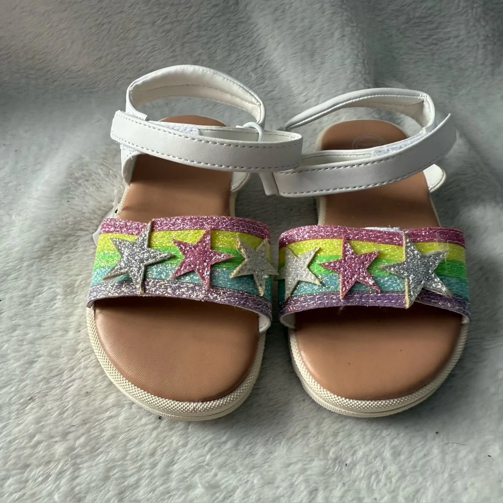 Wonder Nation Kids Rainbow Star Sandals Girls Size‎ 5 New